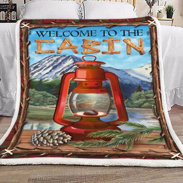 Cabin Lantern Summer Fleece Blanket Sherpa Blanket