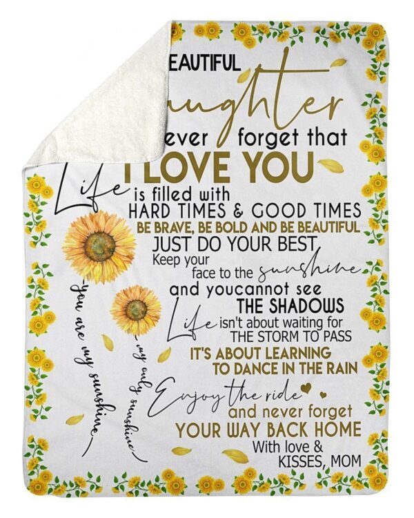 To My Daughter Fleece Blanket Sherpa Blanket