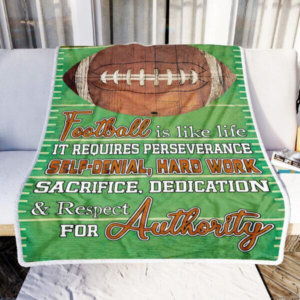 Football Is Like Life Fleece Blanket Sherpa Blanket