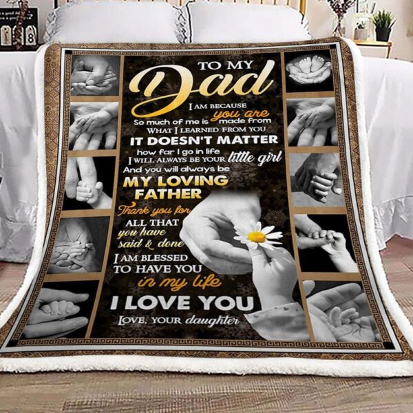 Daughter To Dad Fleece Blanket Sherpa Blanket