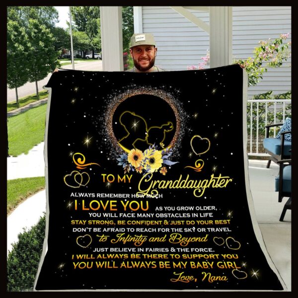 Nana To Granddaughter Fleece Blanket Sherpa Blanket