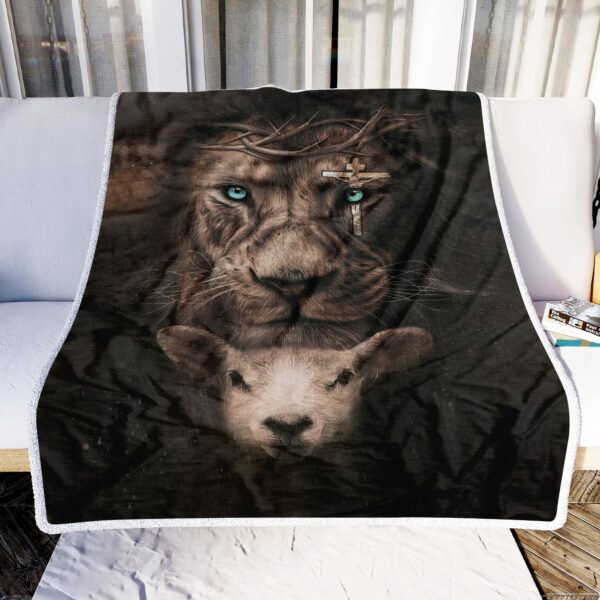 Lion Blessed Fleece Blanket Sherpa Blanket