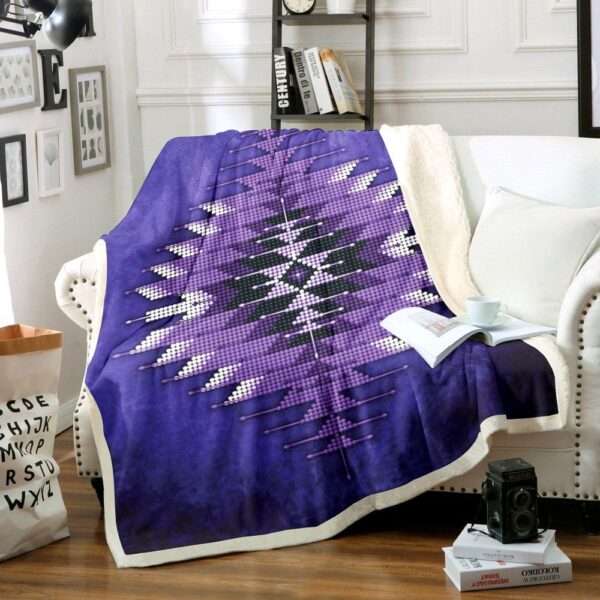Native American Bead Peyote Fleece Blanket Sherpa Blanket