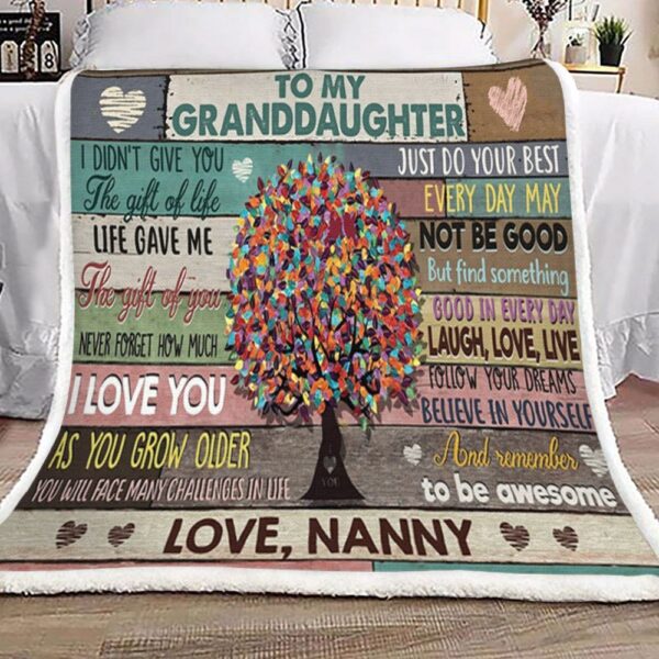 To My Granddaughter Fleece Blanket Sherpa Blanket