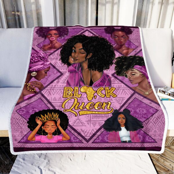 Black Queen Fleece Blanket Sherpa Blanket
