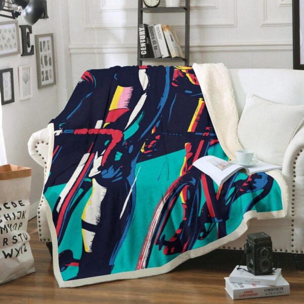 Cycling Fleece Blanket Sherpa Blanket