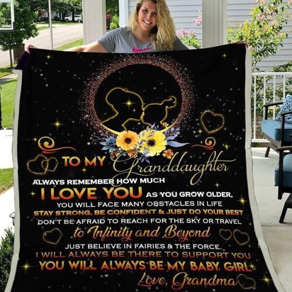 Family To My Granddaughter Fleece Blanket Sherpa Blanket