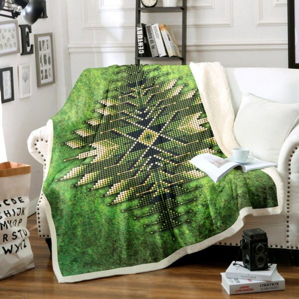 Native American Bead Peyote Fleece Blanket Sherpa Blanket
