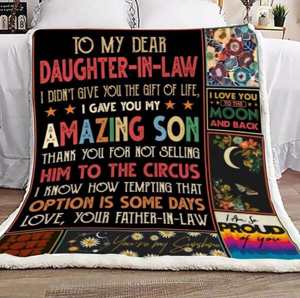 To My Dear Daughter In Law Fleece Blanket Sherpa Blanket
