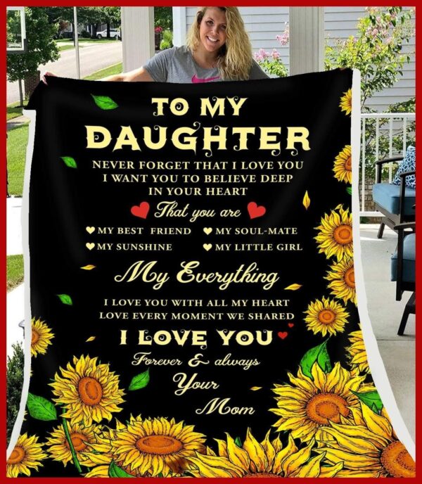 To My Daughter Fleece Blanket Sherpa Blanket