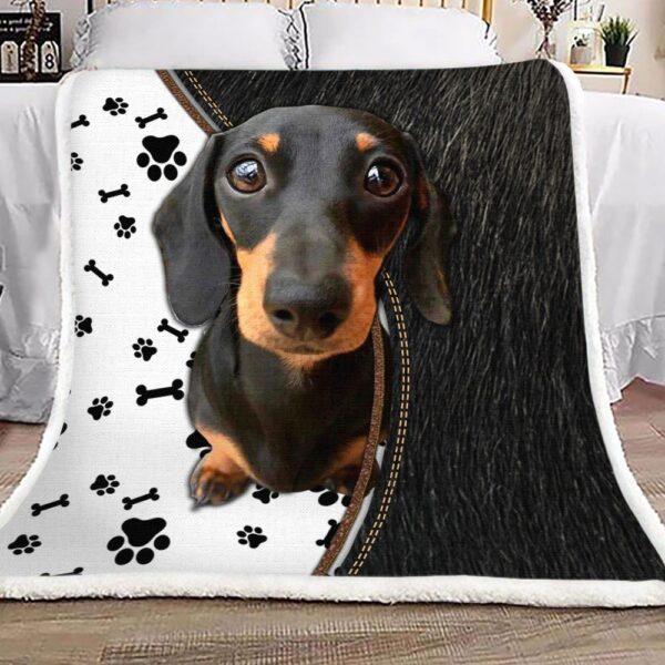 Dachshund Pattern Fleece Blanket Sherpa Blanket