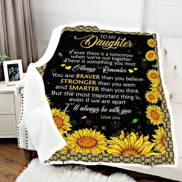 To My Daughter Fleece Blanket Sherpa Blanket