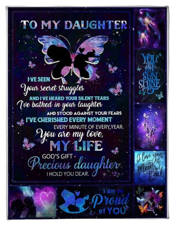 To My Daughter Fleece Blanket Sherpa Blanket