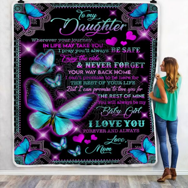To My Daughter Fleece Blanket Sherpa Blanket
