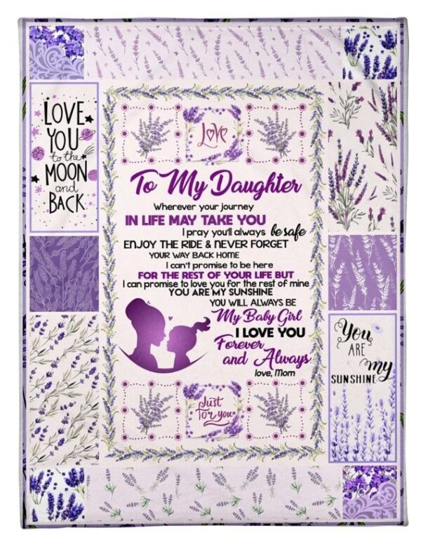 To My Daughter Lavender Fleece Blanket Sherpa Blanket