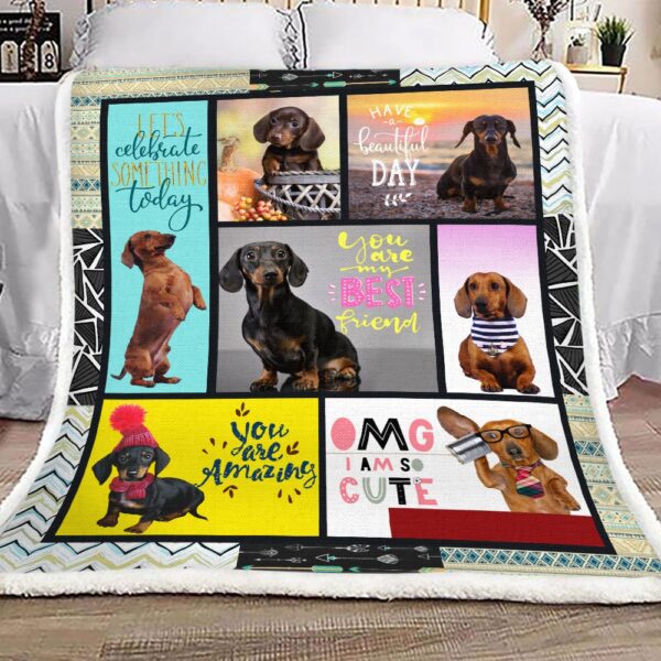 Dachshund Fleece Blanket Sherpa Blanket