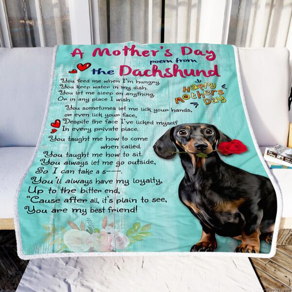 Dachshund Mother Day Fleece Blanket Sherpa Blanket