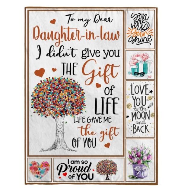 To My Dear Daughter In Law Fleece Blanket Sherpa Blanket