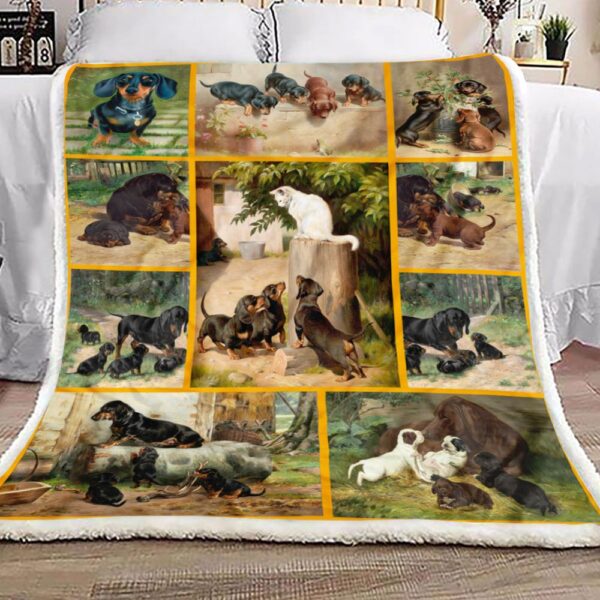 Dachshund Fleece Blanket Sherpa Blanket
