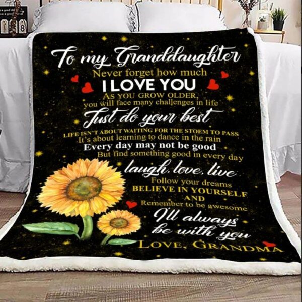 To My Granddaughter Fleece Blanket Sherpa Blanket