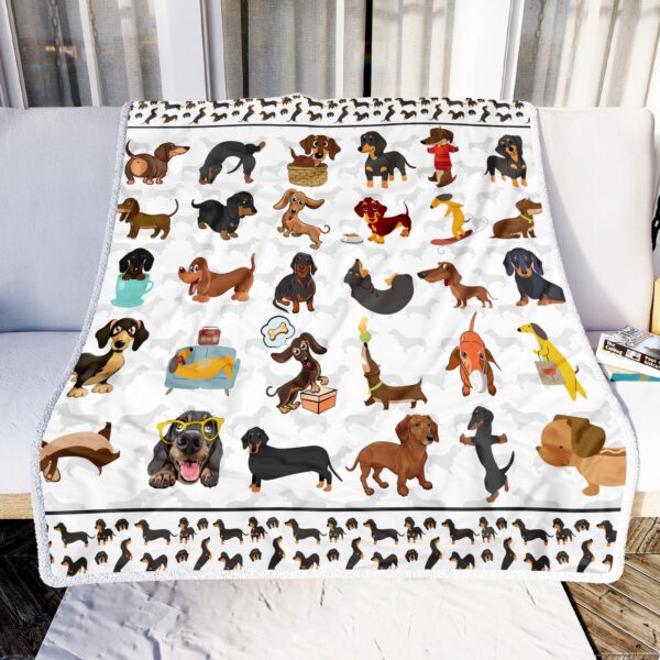 I Love Dachshund Fleece Blanket Sherpa Blanket