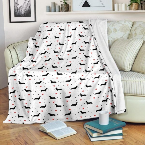Dachshund Love Fleece Blanket Sherpa Blanket