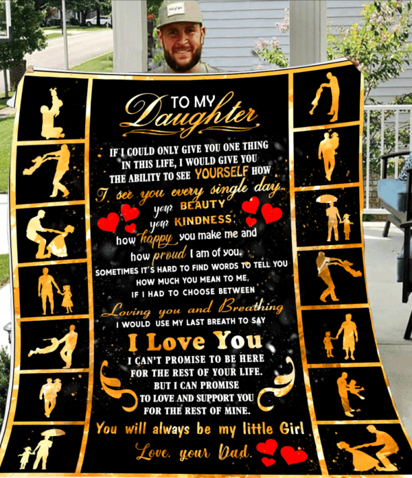 From Dad To My Daughter You Will Always Be My Little Girl Fleece Blanket Sherpa Blanket