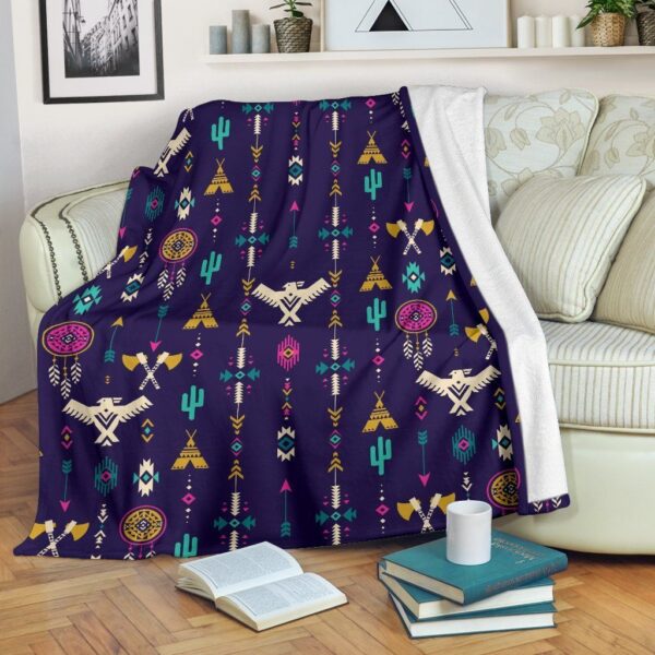 Indians Tribal Native Navajo American Aztec Pendleton Fleece Blanket Sherpa Blanket