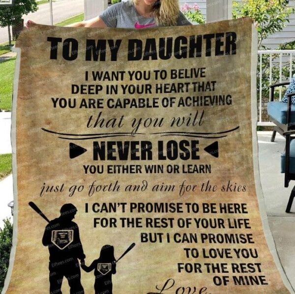 To My Daughter Believe Youll Never Lose Fleece Blanket Sherpa Blanket