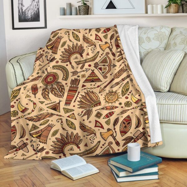 Navajo Tribal Aztec Native Indians American Pendleton Fleece Blanket Sherpa Blanket