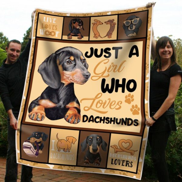 Just Girl Who Loves Dachshund Fleece Blanket Sherpa Blanket