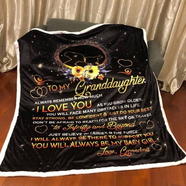 To My Granddaughter Fleece Blanket Sherpa Blanket