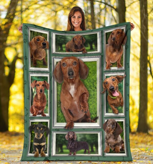 Dachshund Doxie Wiener Dog Funny Dog Lover Cute Fleece Blanket Sherpa Blanket