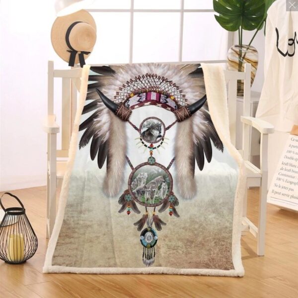 Native American Fleece Blanket Sherpa Blanket