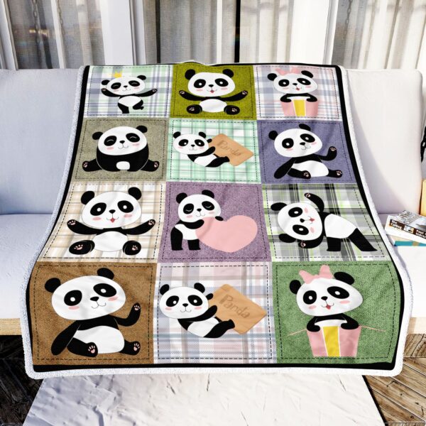 Panda Cute Fleece Blanket Sherpa Blanket