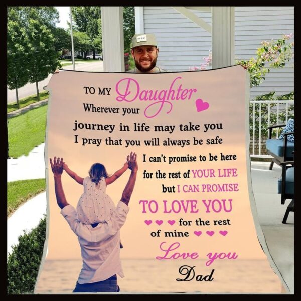 Family To My Daughter Wherever Your Journey Fleece Blanket Sherpa Blanket