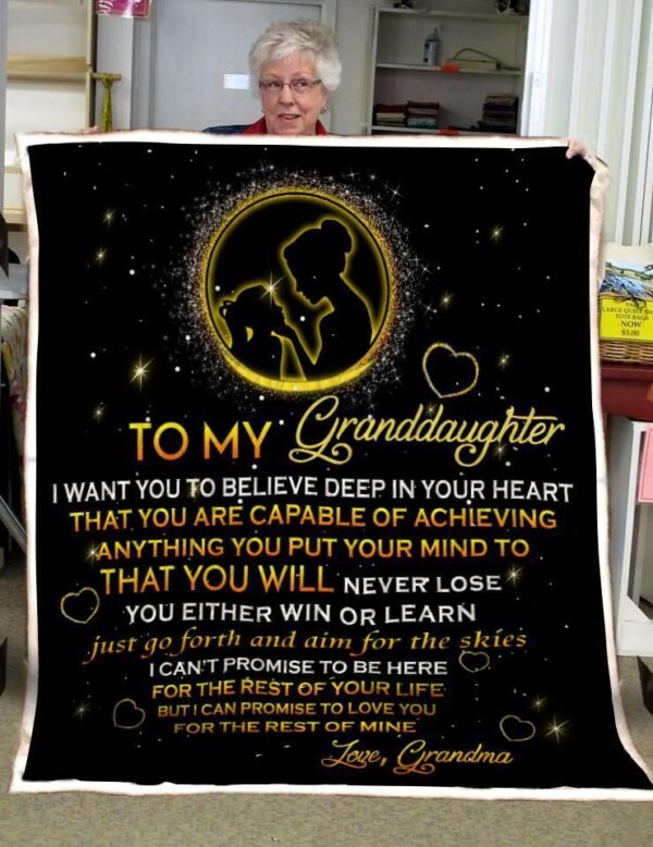 Family To My Granddaughter Fleece Blanket Sherpa Blanket