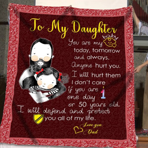 Dad To My Daughter Fleece Blanket Sherpa Blanket