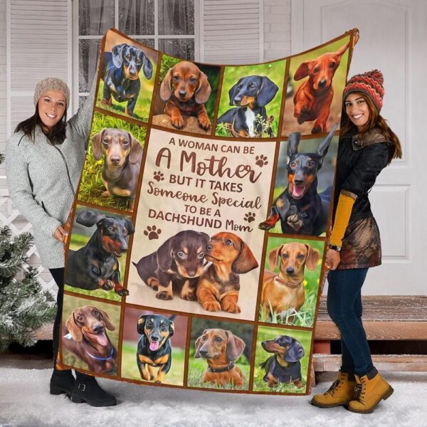 Dachshund Mom Fleece Blanket Sherpa Blanket