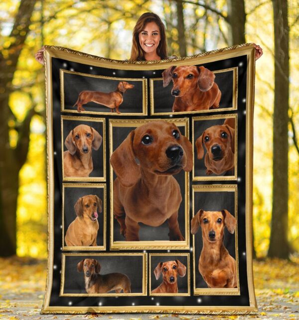 Dachshund Doxie Wiener Dog Funny Dog Lover Adorable Fleece Blanket Sherpa Blanket