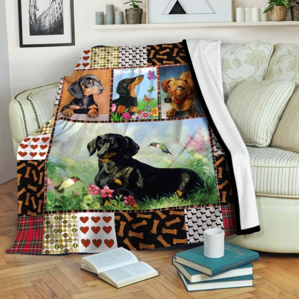 Dachshund Fleece Blanket Sherpa Blanket