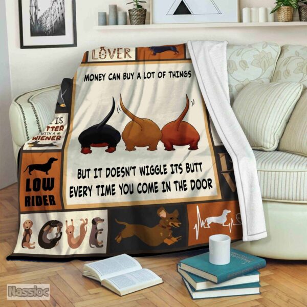 Dachshund Fleece Blanket Sherpa Blanket