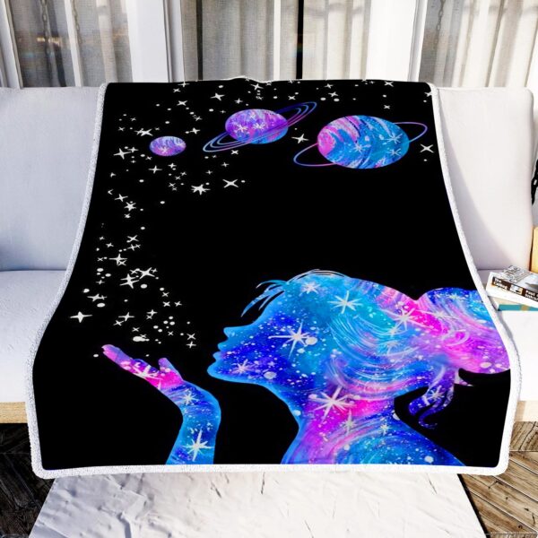 Galaxy Neon Art Fleece Blanket Sherpa Blanket