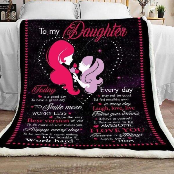 To My Daughter Fleece Blanket Sherpa Blanket