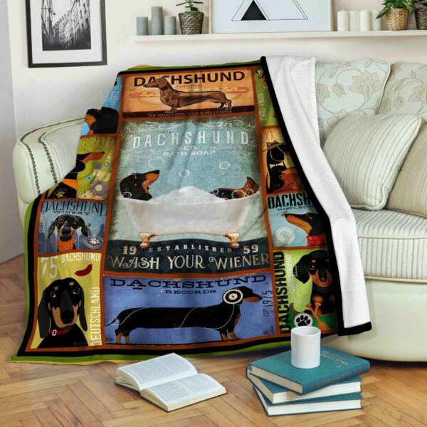 Dachshund Fleece Blanket Sherpa Blanket