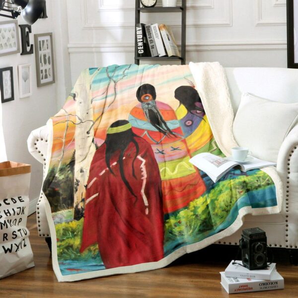Native American Fleece Blanket Sherpa Blanket