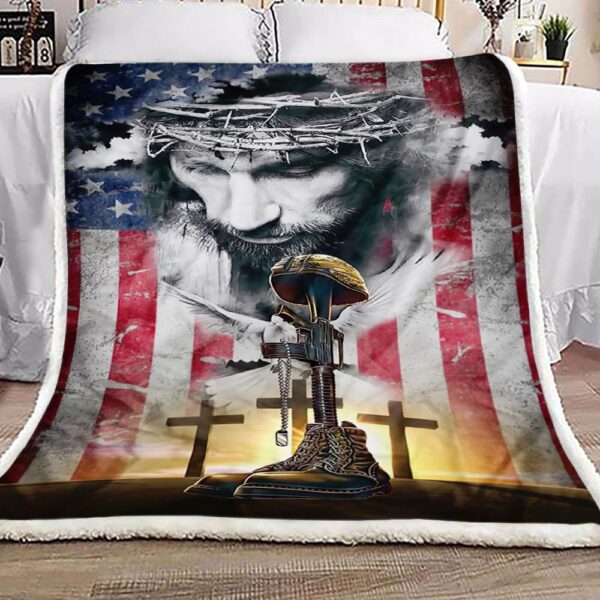 The Soldiers Cross Fleece Blanket Sherpa Blanket