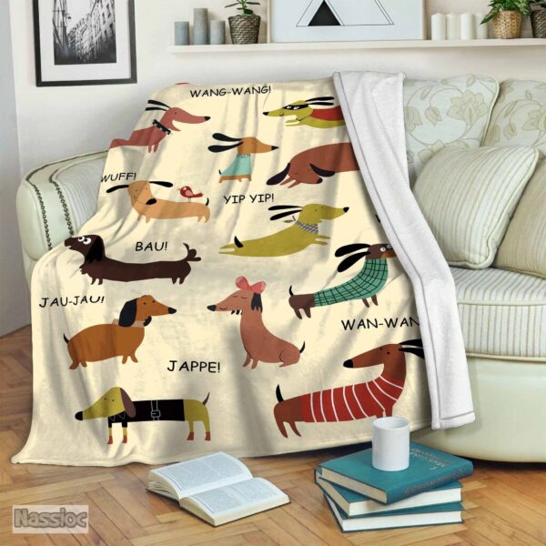 Dachshund Fleece Blanket Sherpa Blanket