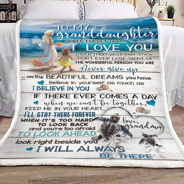 To Granddaughter Fleece Blanket Sherpa Blanket