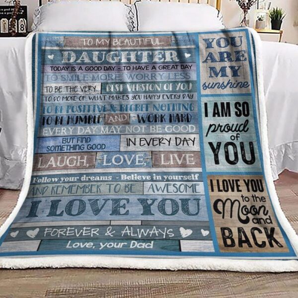 To My Daughter Fleece Blanket Sherpa Blanket